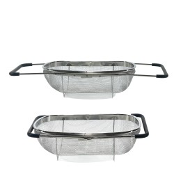 Στραγγιστήρι Νιπτήρα Ασημί Μέταλλο 34x24cm