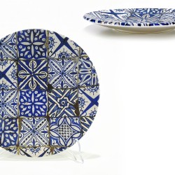 Πιάτο Μπλε Σχέδιο Maiolica Blu Opaco Πορσελάνη Φ26cm