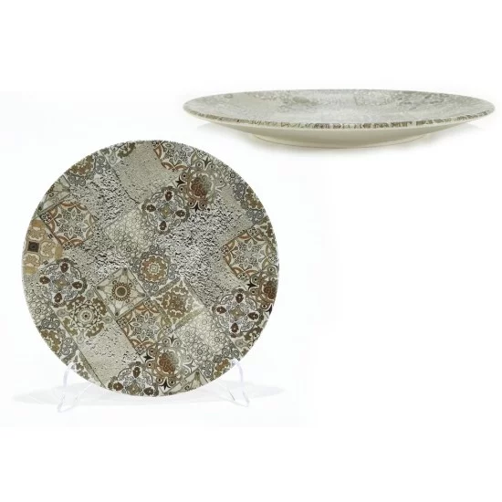 Πιάτο Μπεζ Σχέδιο Maiolica Beige Opaco Πορσελάνη Φ26cm