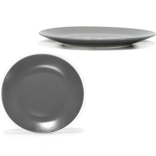 Πιάτο Γκρι Πορσελάνη Φ26cm