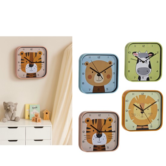 Ρολόι Τοίχου Ζωάκι 22.5x4x22.5cm Σε 4 Σχέδια