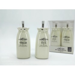 Σετ Δοχείο Λαδιού/Ξυδιού Κρεμ 30cl 13x6.5x6.5cm 2Τμχ