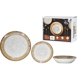 Σετ Πιάτων Πορσελάνη/Μπεζ/Καφέ 26.7x26.7x2.5cm 18Τμχ Σετ Πιάτων Πορσελάνη/Μπεζ/Καφέ 26.7x26.7x2.5cm 18Τμχ