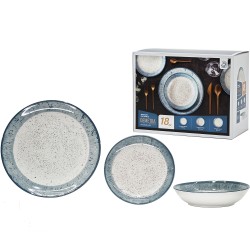 Σετ Πιάτων Demetra Γαλάζιο Πορσελάνη 26.7x20.3x19.1cm 18Τμχ