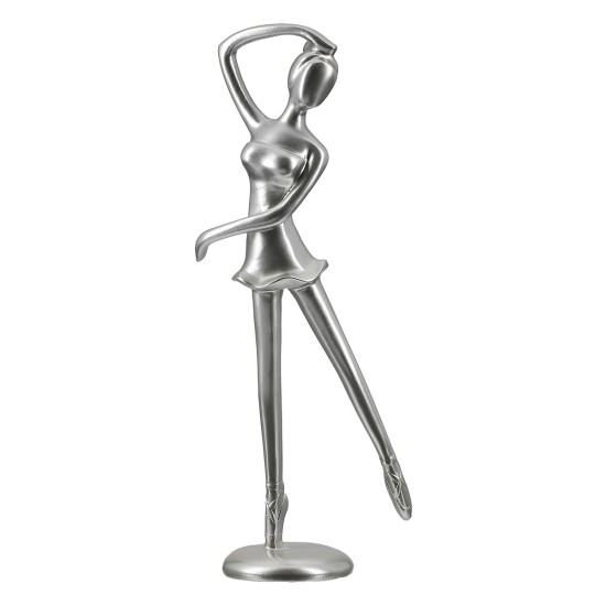 Φιγούρα Μπαλαρίνα 'Adeline' Πολυρεζίνη Ασημί 3Τμχ 9.5x10x29.5cm