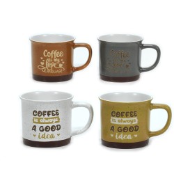 Κούπα 'Coffee' 36.5cl Κεραμικό Σε 4 Σχέδια Κούπα 'Coffee' 36.5cl Κεραμικό Σε 4 Σχέδια