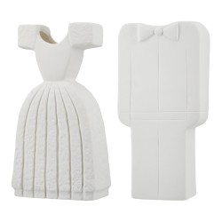 Βάζο 'Bridal Couple' Κεραμικό Λευκό 2Τμχ 6x12x25cm