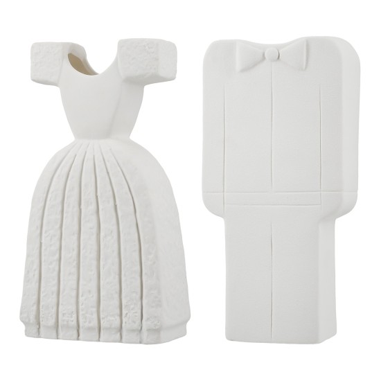 Βάζο 'Bridal Couple' Κεραμικό Λευκό 2Τμχ 6x12x25cm Βάζο 'Bridal Couple' Κεραμικό Λευκό 2Τμχ 6x12x25cm