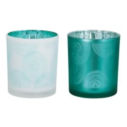 Φανάρι Γυάλινα Σκεύη Πράσινο Λευκό 2 2 Ποικιλία D9X10Cm D9X10Cm