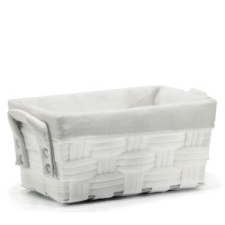 Καλάθι Αποθήκευσης Λευκό Polyester 28x17x13cm Καλάθι Αποθήκευσης Λευκό Polyester 28x17x13cm