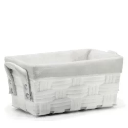Καλάθι Αποθήκευσης Λευκό Polyester 28x17x13cm