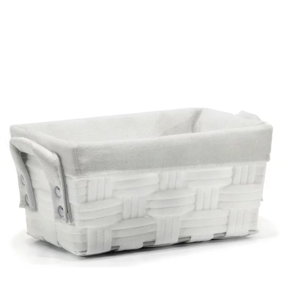 Καλάθι Αποθήκευσης Λευκό Polyester 28x17x13cm