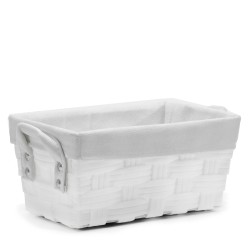 Καλάθι Αποθήκευσης Λευκό Polyester 33x21x16cm Καλάθι Αποθήκευσης Λευκό Polyester 33x21x16cm