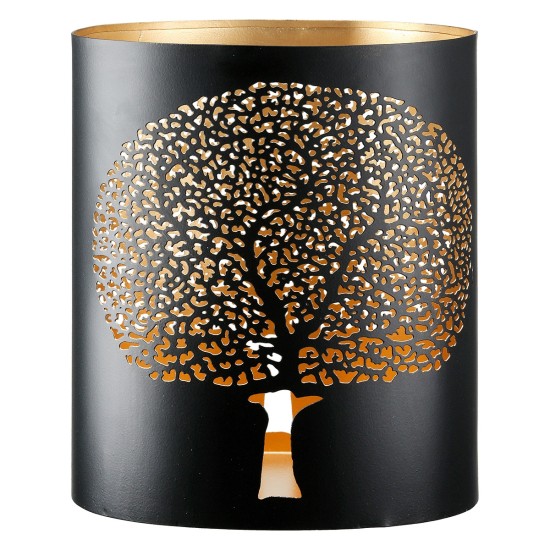 Φανάρι Καταιγίδας Cylindrical "Solitary Tree" Δέντρο Motif Μέταλλο Μαύρο Χρυσό PU 14x10x15cm Φανάρι Καταιγίδας Cylindrical "Solitary Tree" Δέντρο Motif Μέταλλο Μαύρο Χρυσό PU 14x10x15cm