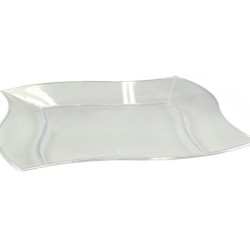 Πιάτo Μιας Χρήσης Καμπυλωτό Διάφανο Πλαστικό 18x18cm Σετ 6Τμχ