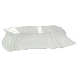 Πιάτo Μιας Χρήσης Καμπυλωτό Διάφανο Πλαστικό 18x18cm Σετ 6Τμχ