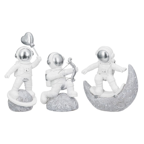 Figure Astronaut Poly White Silver Ποικιλία 3 φορές 11X5X12Cm 11X5X12Cm Figure Astronaut Poly White Silver Ποικιλία 3 φορές 11X5X12Cm 11X5X12Cm