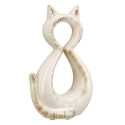 Φιγούρα Γάτα 'Catty' Κεραμικό Κρεμ 6x11x17cm