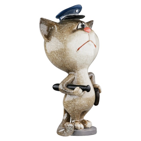 Φιγούρα Cat "Policeman" Πολυμερές Γκρι PU 4 8x6x13.5cm