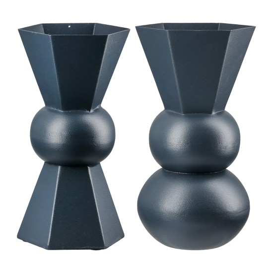 Βάζο "Metallo" Μέταλλο Dark Μπλε PU Pcs. Assorted 9x9x20cm Βάζο "Metallo" Μέταλλο Dark Μπλε PU Pcs. Assorted 9x9x20cm