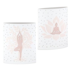 Διακοσμητικό Φως (LED) Έλλειψη 'Namaste' Yoga Χαρτί Λευκό 2Τμχ 6x13x16cm Διακοσμητικό Φως (LED) Έλλειψη 'Namaste' Yoga Χαρτί Λευκό 2Τμχ 6x13x16cm