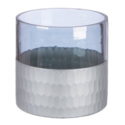 Ανεμοφωτιστικό 'Canus' Γυαλί Γκρι/Ασημί 10x10cm