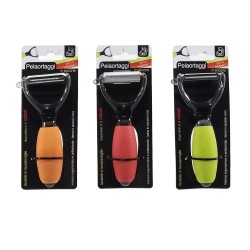 Ξεφλουδωτής Λαχανικών 14cm Με Χερούλι Σιλικόνης Σε 3 Χρώματα