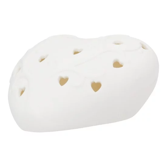 Διακοσμητικό Αντικείμενο (Led) Καρδιά Πορσελάνη Λευκό 10X9X5Cm 10X9X5Cm