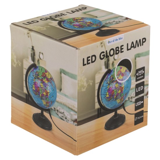 Φωτιστικό Επιτραπέζιο LED Υδρόγειος Με Καλώδιο USB Πλαστικό 11.5cm