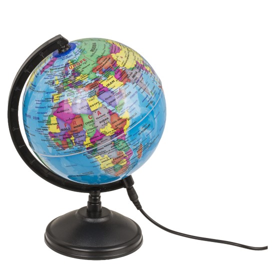 Φωτιστικό Επιτραπέζιο LED Υδρόγειος Με Καλώδιο USB Πλαστικό 11.5cm