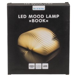 Λάμπα LED Ατμόσφαιρας Επιτραπέζια Βιβλίο Με Εξώφυλλο Δερματίνης Επαναφορτιζόμενη Καφέ 17x13cm