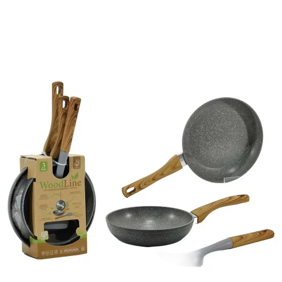 Τηγάνι Woodline 20/24cm Με Σπάτουλα Σετ 2Τμχ