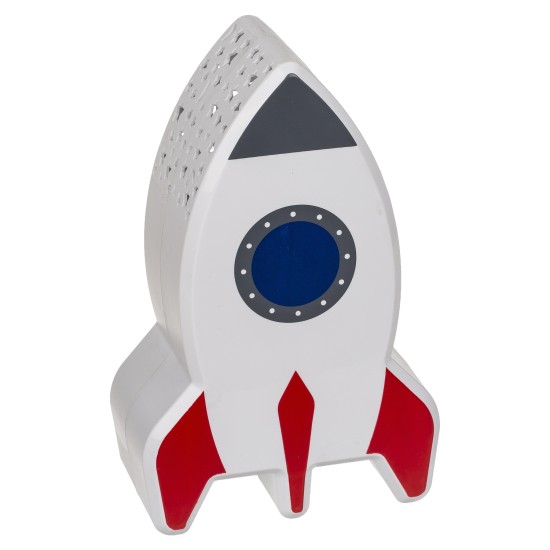 Λάμπα Νυχτός Πύραυλος Με Προτζέκτορα Αστεριών Μπαταρίας Πλαστικό 15cm