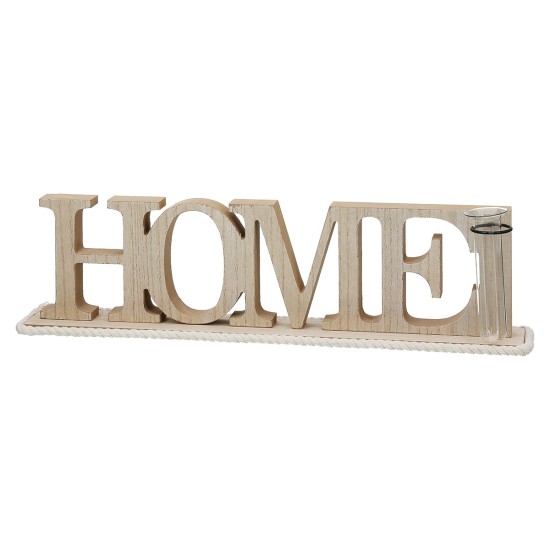 Lettering "Home" Ξύλο Ecru PU 4 47x7.5x12.5cm