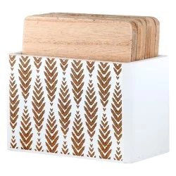 Σετ σουβέρ 7 τεμαχίων "Ferny" Ξύλο Εκρού 118X6X105Cm 118X6X105Cm