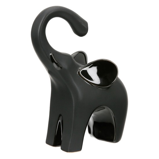 Sculpture Elephant Ceramic Black 2 Assorted 9X6X17Cm 9X6X17Cm