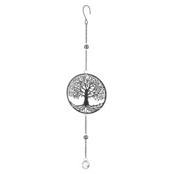 Κρεμάστρα Round Tree Of Life Motif Metal Black 15X3X58Cm 15X3X58Cm