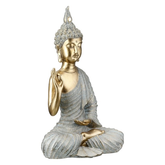 Φιγούρα Buddha Συνθετική Ρητίνη Γκρι Χρυσό Χρώμα 16X8X25Cm 16X8X25Cm Φιγούρα Buddha Συνθετική Ρητίνη Γκρι Χρυσό Χρώμα 16X8X25Cm 16X8X25Cm