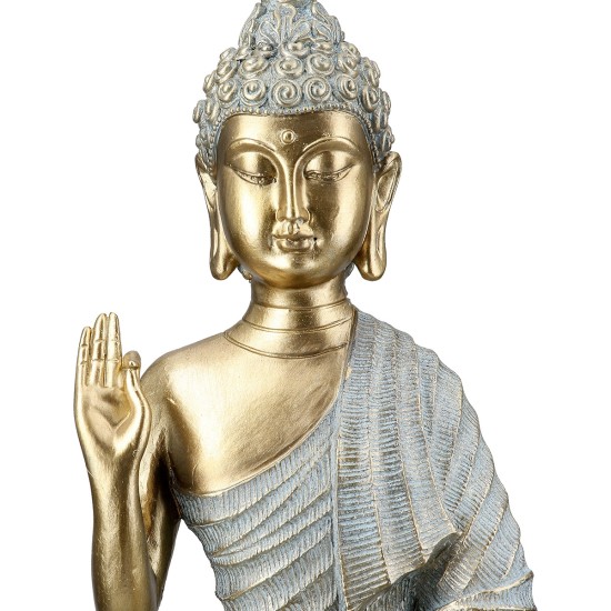 Φιγούρα Buddha Συνθετική Ρητίνη Γκρι Χρυσό Χρώμα 16X8X25Cm 16X8X25Cm Φιγούρα Buddha Συνθετική Ρητίνη Γκρι Χρυσό Χρώμα 16X8X25Cm 16X8X25Cm