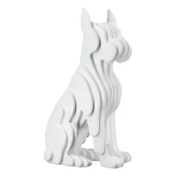 Figure Dog Synthetic Resin White 8X12X22Cm 8X12X22Cm