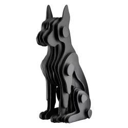 Figure Dog Synthetic Resin Black 13X15X29Cm 13X15X29Cm