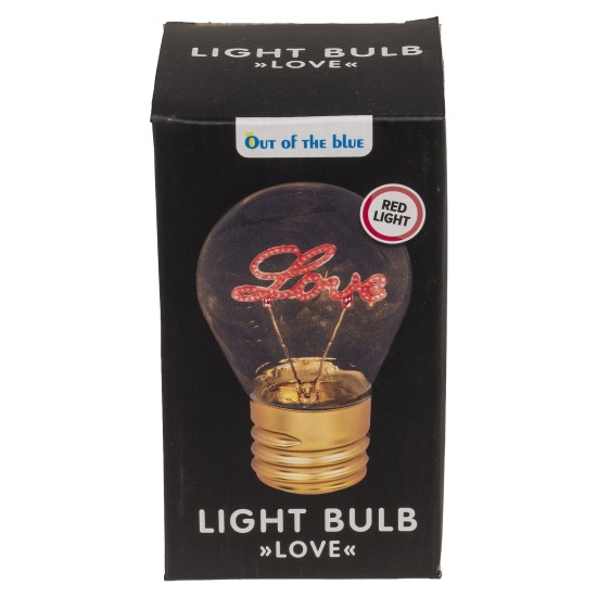 Φωτιστικό Επιτραπέζιο LED Λάμπα Πυρακτώσεως Με Κείμενο ‘Love’ Επαναφορτιζόμενο 12x7cm