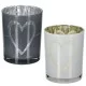 Φανάρι κυλινδρικό μοτίβο καρδιάς Γυάλινα σκεύη Γκρι Λευκό 2 Ποικιλία D10X13Cm D10X13Cm