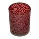 Φανάρι κυλινδρικό μοτίβο καρδιάς γυάλινα σκεύη κόκκινο D10X13Cm D10X13Cm