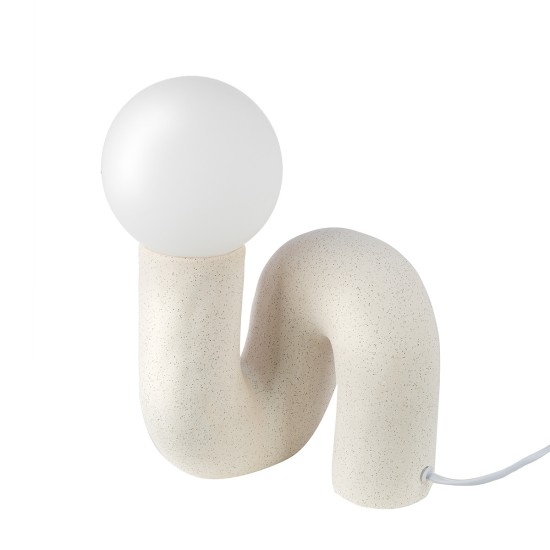 Επιτραπέζιο Φωτιστικό Organic Ceramic Beige White 18X17X30Cm 18X17X30Cm