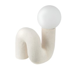 Επιτραπέζιο Φωτιστικό Organic Ceramic Beige White 18X17X30Cm 18X17X30Cm