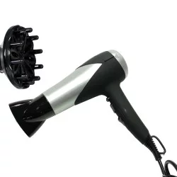 Πιστολάκι Μαλλιών Με 2 Ταχύτητες 3 Επίπεδα Θερμότητας Ασημί/Μαύρο 2000W