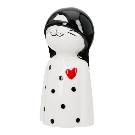 Figure Cat Porcelain White 2 Assorted 6X5X12Cm 6X5X12Cm