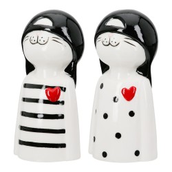 Figure Cat Porcelain White 2 Assorted 6X5X12Cm 6X5X12Cm