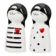 Figure Cat Porcelain White 2 Assorted 6X5X12Cm 6X5X12Cm